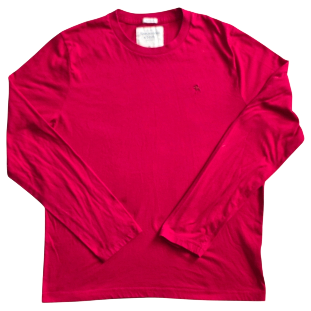 Abercrombie & Fitch XL Red Muscle Fit Long Sleeve Tee Shirt